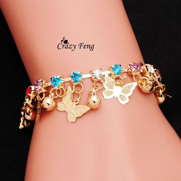 Fashion CZ Crystal Charms Bracelets for Women Wedding Party Jewelry Vintage Butterfly Bell Animal Bangle, Golden;silver
Fashion CZ Crystal Charms Bracelets for Women Wedding Party Jewelry Vintage Butterfly Bell Animal Bangle, Golden;silver