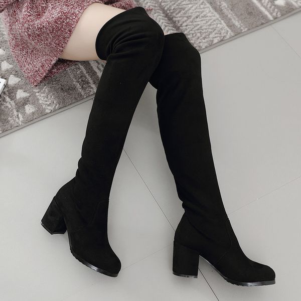 sexy slim fit упругие flock над коленом boots женщины обувь осень зима дамы высокий каблук выше колен длинные бедро высокие botas 201009, Black
sexy slim fit упругие flock над коленом boots женщины обувь осень зима дамы высокий каблук выше колен длинные бедро высокие botas 201009, Black