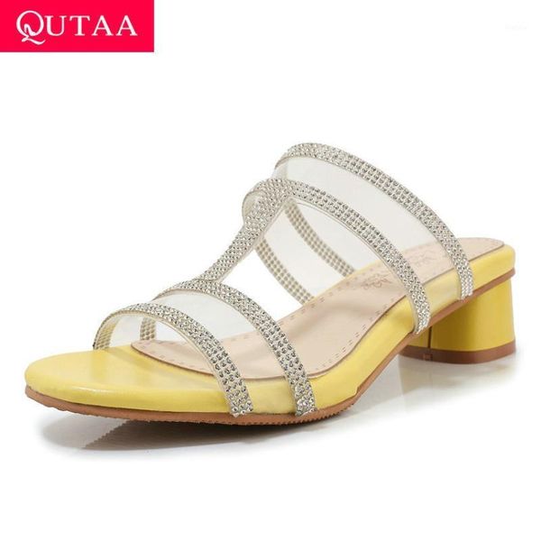 qutaa 2020 transparent pu leather slip on women shoes square heel summer sandals crystal slingback ladies pumps big size 34-431, Black
qutaa 2020 transparent pu leather slip on women shoes square heel summer sandals crystal slingback ladies pumps big size 34-431, Black