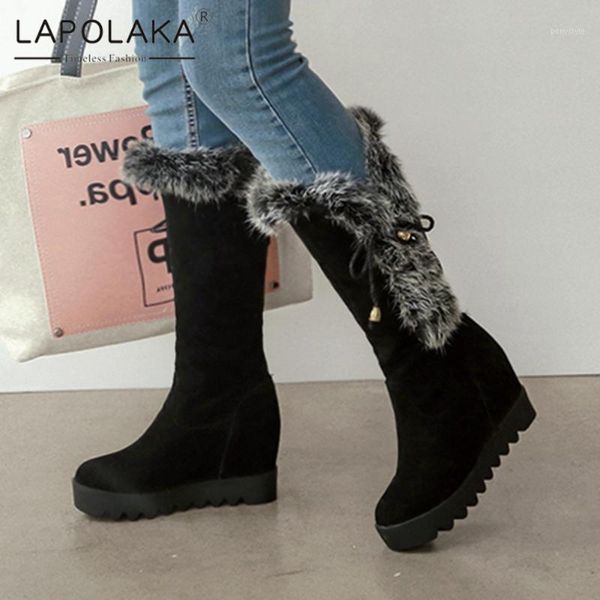 boots 2021 lapolaka plush skidproof sole snow warm winter woman shoes platform lace up mid claf boot ladies shoes1, Black
boots 2021 lapolaka plush skidproof sole snow warm winter woman shoes platform lace up mid claf boot ladies shoes1, Black