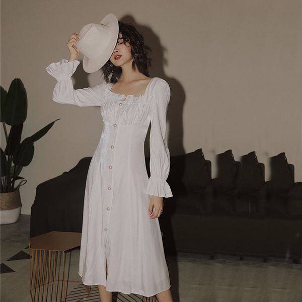 2021 New Female Fall Retro Fairy White High Waist Thin a Line Long Extension Pearl Button Dress EYH1, Black;gray
2021 New Female Fall Retro Fairy White High Waist Thin a Line Long Extension Pearl Button Dress EYH1, Black;gray