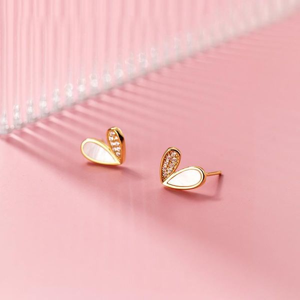 925 sterling silver stud earrings for women, fashion mini earring inlaid with stones, sweet jewelry (love heart shape), Golden;silver
925 sterling silver stud earrings for women, fashion mini earring inlaid with stones, sweet jewelry (love heart shape), Golden;silver