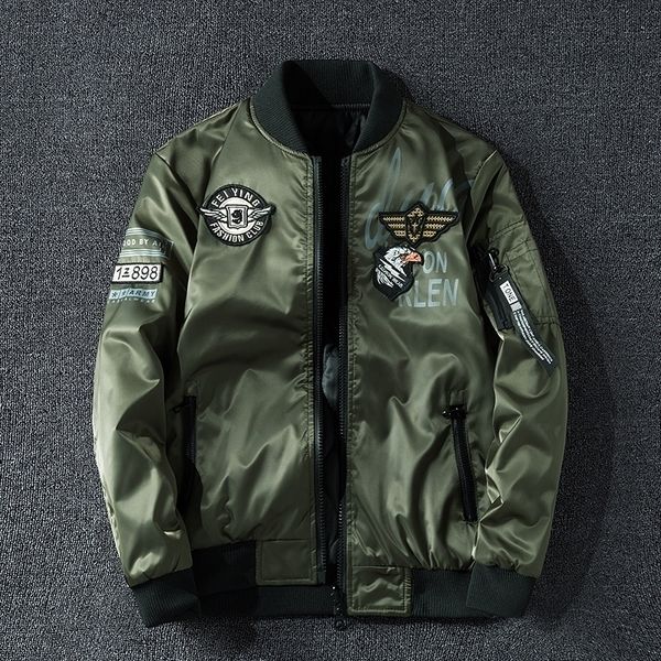 winter bomber jacket men military pilot jacket badge fashion double side wear motorcycle jacket autumn youth big size 6xl 7xl 201201, Black;brown
winter bomber jacket men military pilot jacket badge fashion double side wear motorcycle jacket autumn youth big size 6xl 7xl 201201, Black;brown