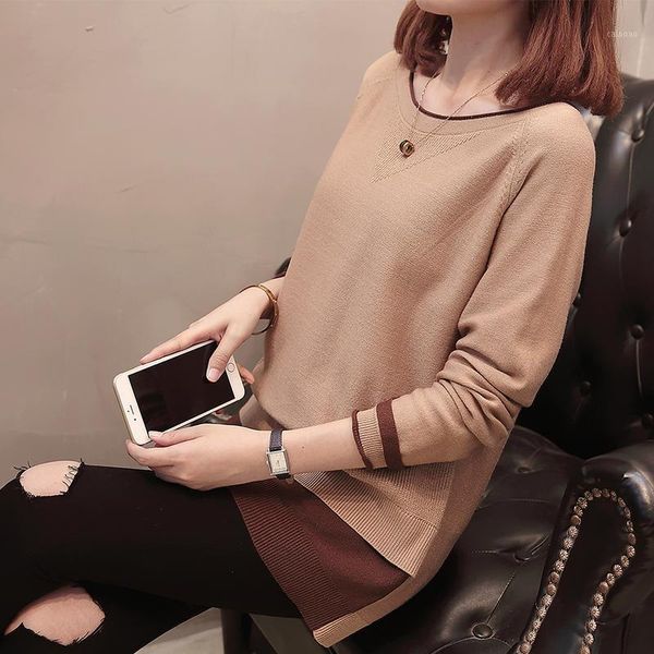 sweater spring autumn women o-neck solid color large size pullovers long sleeve female knitted sweater loose casual women 1, White;black
sweater spring autumn women o-neck solid color large size pullovers long sleeve female knitted sweater loose casual women 1, White;black