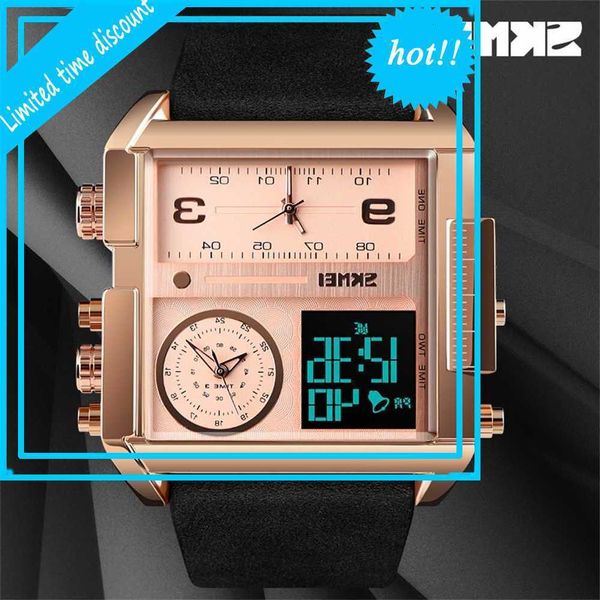 skmei square large dial men's business quartz multi function dual display electronic watch, Slivery;brown
skmei square large dial men's business quartz multi function dual display electronic watch, Slivery;brown