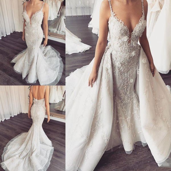 real image mermaid wedding dresses with detachable train lace 3d floral appliqued beads wedding dress sweep train luxury robes de mariée, White
real image mermaid wedding dresses with detachable train lace 3d floral appliqued beads wedding dress sweep train luxury robes de mariée, White