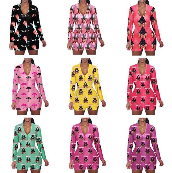 women jumpsuit wap letters umbrella printed long sleeves shorts romper v neck home jumpsuits caroon casual siamese trousers s-xxl d102304, White
women jumpsuit wap letters umbrella printed long sleeves shorts romper v neck home jumpsuits caroon casual siamese trousers s-xxl d102304, White