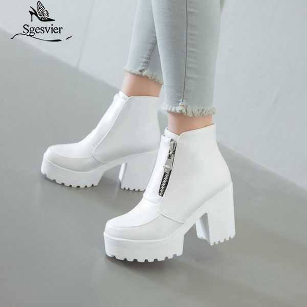 sgesvier black white platform ankle boots for women high heels boots ladies zip autumn winter booties woman boots shoes 2019 t200425
sgesvier black white platform ankle boots for women high heels boots ladies zip autumn winter booties woman boots shoes 2019 t200425