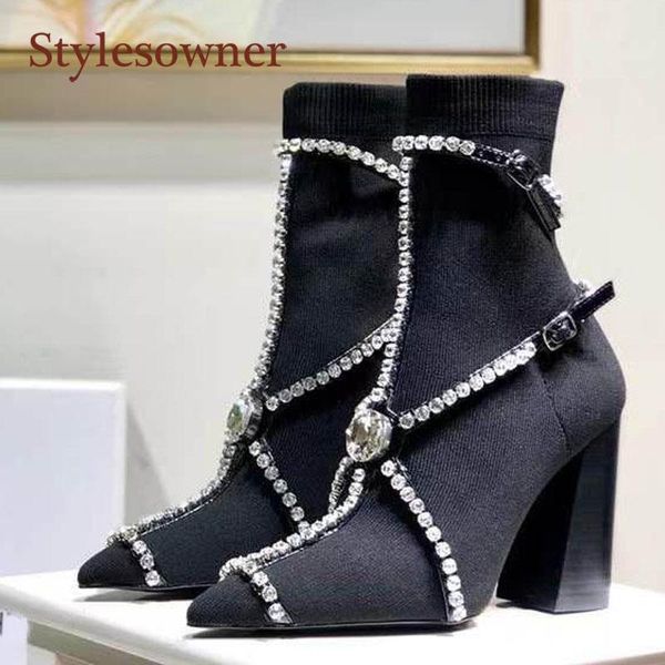boots pointed toe socks rhinestone mid-tube thick high-heeled thin knitted stretch short women spring autumn, Black
boots pointed toe socks rhinestone mid-tube thick high-heeled thin knitted stretch short women spring autumn, Black