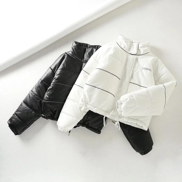 black white striped reflective 3m parkas women winter autumn thick warm female jacket coat outwear pu faux leather women parkas
black white striped reflective 3m parkas women winter autumn thick warm female jacket coat outwear pu faux leather women parkas