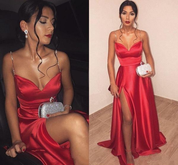 2020 новый sexy глубокий v шеи бретельках партии вечера мантий high side щелевая атласная линия платья выпускного вечера, Red
2020 новый sexy глубокий v шеи бретельках партии вечера мантий high side щелевая атласная линия платья выпускного вечера, Red