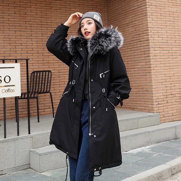 women's down & parkas winter women jacket outerwear faux hooded button coat long solid jackets pocket coats jaqueta feminina de inverno, Black
women's down & parkas winter women jacket outerwear faux hooded button coat long solid jackets pocket coats jaqueta feminina de inverno, Black