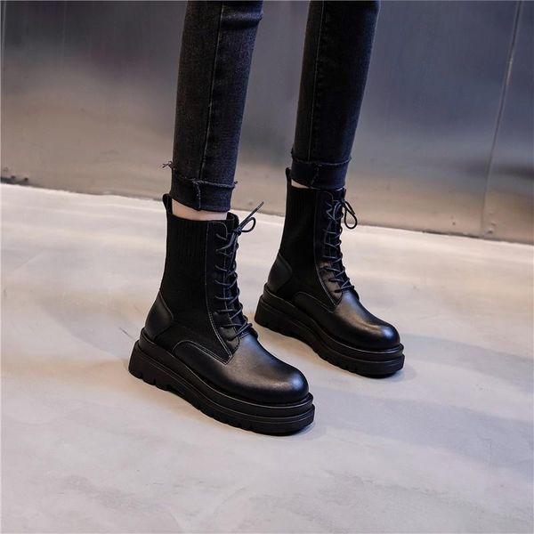 genuine leather platform boots new autumn women light comfortable chunky boots fashion lace up lady shoes footwear, Black
genuine leather platform boots new autumn women light comfortable chunky boots fashion lace up lady shoes footwear, Black