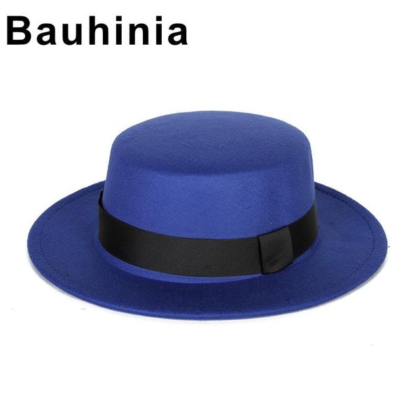 wide brim hats bauhinia korean version of woolen autumn and winter retro gentleman british style flat pure color elegant hat, Blue;gray
wide brim hats bauhinia korean version of woolen autumn and winter retro gentleman british style flat pure color elegant hat, Blue;gray