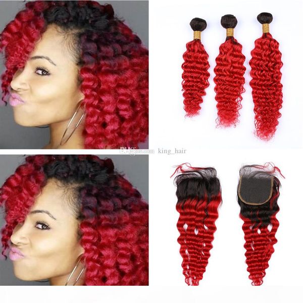 ombre 1b red deep wave hair weaves with lace closure brazilian virgin hair deep curly weft extension with closure 4x4, Black
ombre 1b red deep wave hair weaves with lace closure brazilian virgin hair deep curly weft extension with closure 4x4, Black