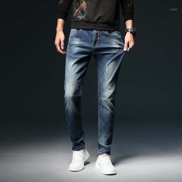 men's jeans retro men slim fashion casual pants elastic mens blue cotton denim brand for trousers,m0101
men's jeans retro men slim fashion casual pants elastic mens blue cotton denim brand for trousers,m0101