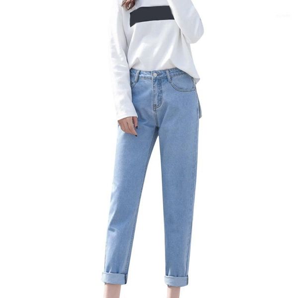 women fashion trousers high waist jeans straight loose casual long pants tc211, Blue
women fashion trousers high waist jeans straight loose casual long pants tc211, Blue