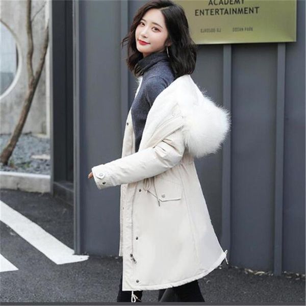 2020 new winter korean women's mid-length thick loose cotton coat hooded jacket parkas, Black
2020 new winter korean women's mid-length thick loose cotton coat hooded jacket parkas, Black