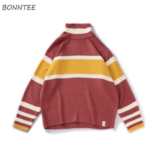 men mock neck pullovers sweater student ins trendy loose paneled patchwork striped jumpers couples streetwear all-match knitwear1, White;black
men mock neck pullovers sweater student ins trendy loose paneled patchwork striped jumpers couples streetwear all-match knitwear1, White;black