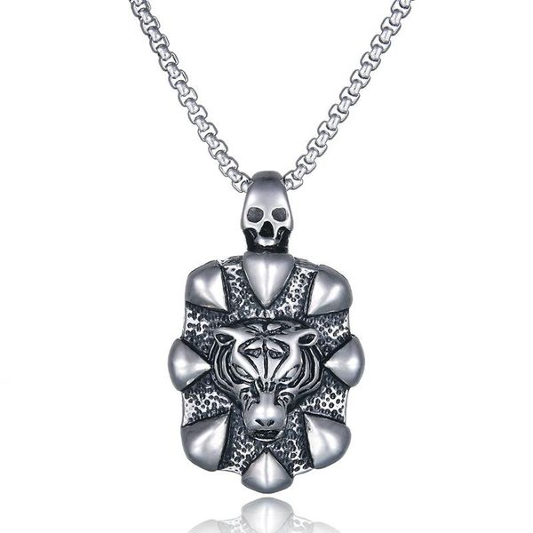 pendant necklaces retro punk hip hop skull tiger head animal necklace titaniumeel tidal cargo sweater chain for sir ornaments l6017, Silver
pendant necklaces retro punk hip hop skull tiger head animal necklace titaniumeel tidal cargo sweater chain for sir ornaments l6017, Silver