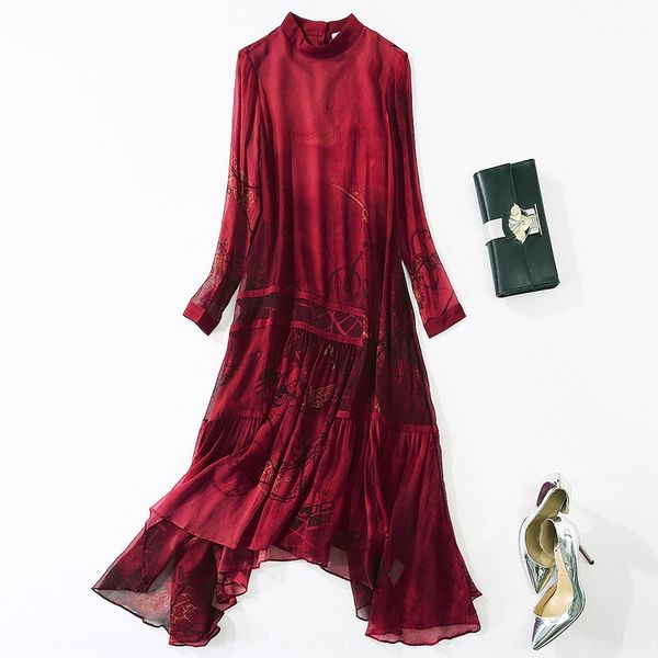 autumn 2020 new women's silk screen dress printed skirt half stand collar long irregular silk dress zbn6a, Black;gray
autumn 2020 new women's silk screen dress printed skirt half stand collar long irregular silk dress zbn6a, Black;gray