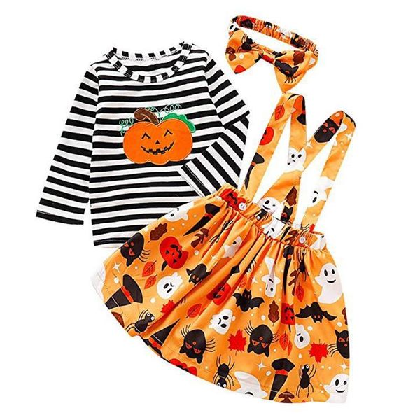 baby girl хэллоуин одежда дети симпатичные pumkin полосатый tops + хэллоуин мультфильма печатных юбка + оголовье 3шт set hot, White
baby girl хэллоуин одежда дети симпатичные pumkin полосатый tops + хэллоуин мультфильма печатных юбка + оголовье 3шт set hot, White
