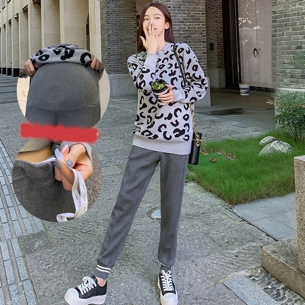 b2vc9 pregnant suit autumn and sweater women's fashion loose leopard winter sweater sweatertwo piece pregnant women's belly suppor, Gray
b2vc9 pregnant suit autumn and sweater women's fashion loose leopard winter sweater sweatertwo piece pregnant women's belly suppor, Gray