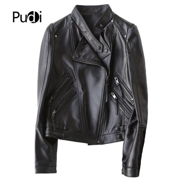 women's leather & faux pudi 2021 women genuine sheep coat lady simple style sheepskin jacket fall/winter coats a27304-2, Black
women's leather & faux pudi 2021 women genuine sheep coat lady simple style sheepskin jacket fall/winter coats a27304-2, Black