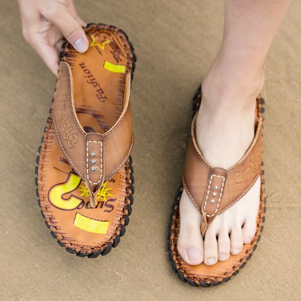 men outdoor genuine leather slippers summer new arrival man flip flops fashion pinch feet male beach shoes lightweight w5 q0108, Black
men outdoor genuine leather slippers summer new arrival man flip flops fashion pinch feet male beach shoes lightweight w5 q0108, Black
