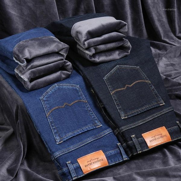 shan bao classic pocket brand men's slim straight denim jeans winter fleece thick warmth business casual jeans blue1, Blue
shan bao classic pocket brand men's slim straight denim jeans winter fleece thick warmth business casual jeans blue1, Blue