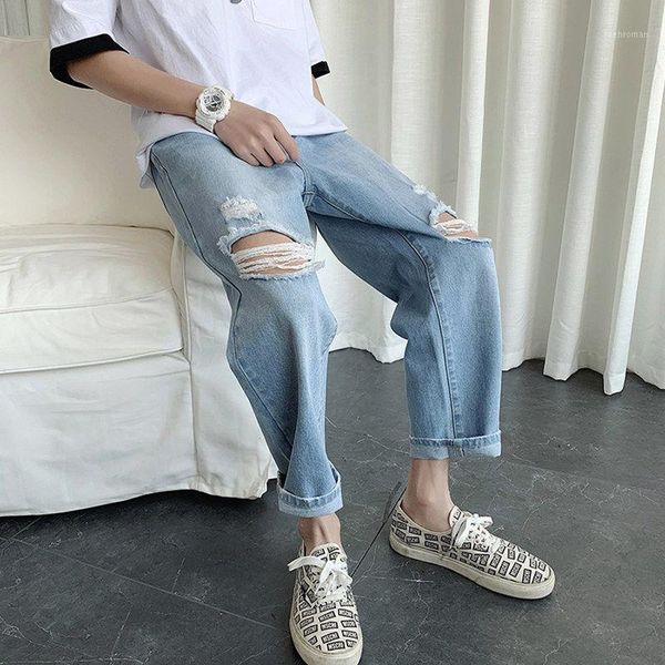 men's jeans mens streetwear men fashion kpop caro male ripped destroyed stretch korean hip hop pants with holes1, Blue
men's jeans mens streetwear men fashion kpop caro male ripped destroyed stretch korean hip hop pants with holes1, Blue