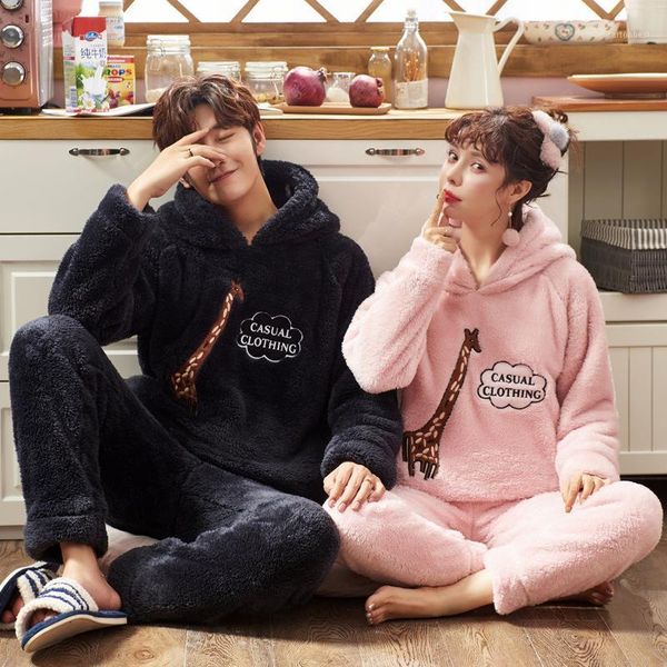 couple pajamas men winter velvet sleepwear 2 pieces warm flannel pajamas set animal cartoon cute home clothes1, Black;brown
couple pajamas men winter velvet sleepwear 2 pieces warm flannel pajamas set animal cartoon cute home clothes1, Black;brown