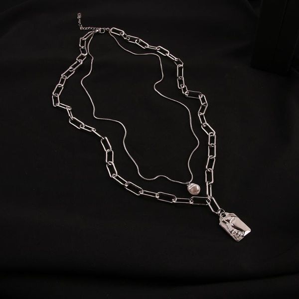 fashion titanium steel retro multilayer necklace female clavicle chain new hip-hop sweater chain jewelry sale, Silver
fashion titanium steel retro multilayer necklace female clavicle chain new hip-hop sweater chain jewelry sale, Silver
