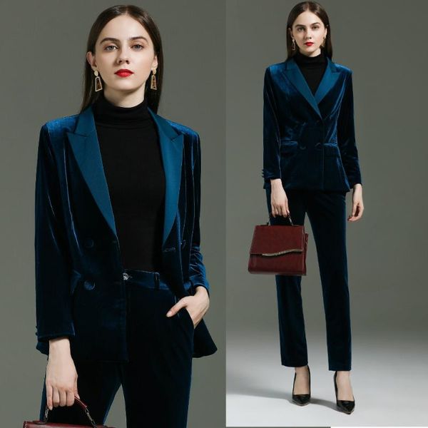women's two piece pants jacket and set 2 women suit blazer pant suits for womengolden velvet autumn winter office, White
women's two piece pants jacket and set 2 women suit blazer pant suits for womengolden velvet autumn winter office, White