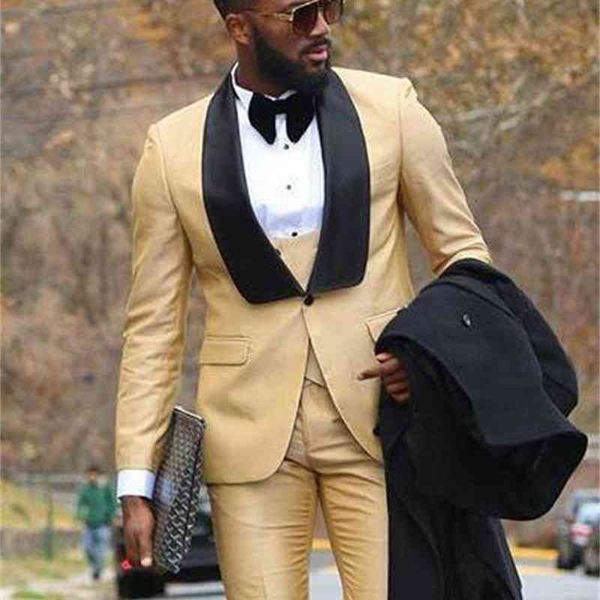 men's suits & blazers chic gold three pieces mens prom groomsmen wedding tuxedos for men shawl lapel one button formal suit with jacket, White;black
men's suits & blazers chic gold three pieces mens prom groomsmen wedding tuxedos for men shawl lapel one button formal suit with jacket, White;black