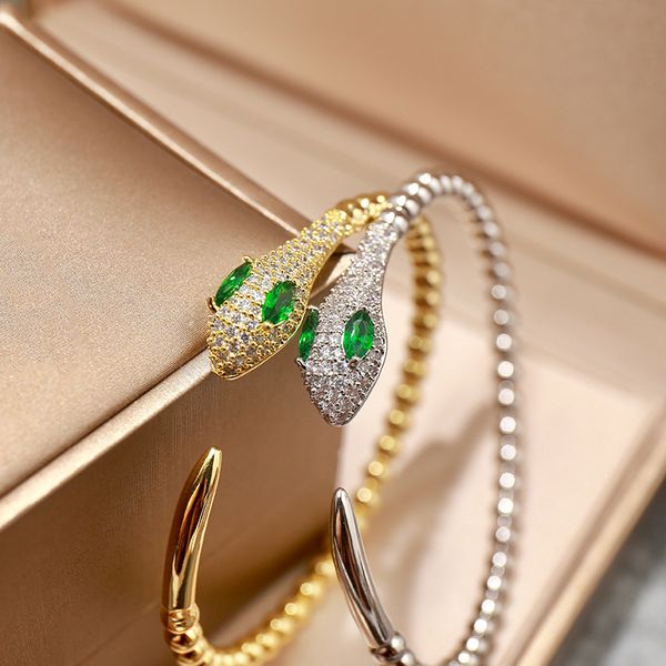 new arrival gold plated copper full cz stone green eyes snake bangle bracelet for women 2019 selling new luxury fashion jewelry, Golden;silver
new arrival gold plated copper full cz stone green eyes snake bangle bracelet for women 2019 selling new luxury fashion jewelry, Golden;silver