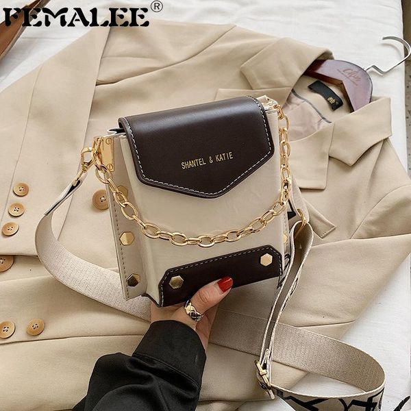 trendy two-tone case bucket bag for women wide strap shoulder bag female pu leather chains crossbody vintage rivet handbags
trendy two-tone case bucket bag for women wide strap shoulder bag female pu leather chains crossbody vintage rivet handbags