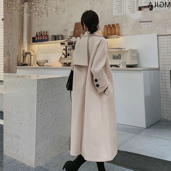 milk tea color korean long double-sided 2021 autumn and winter new woolen women's fashion coat, Black
milk tea color korean long double-sided 2021 autumn and winter new woolen women's fashion coat, Black