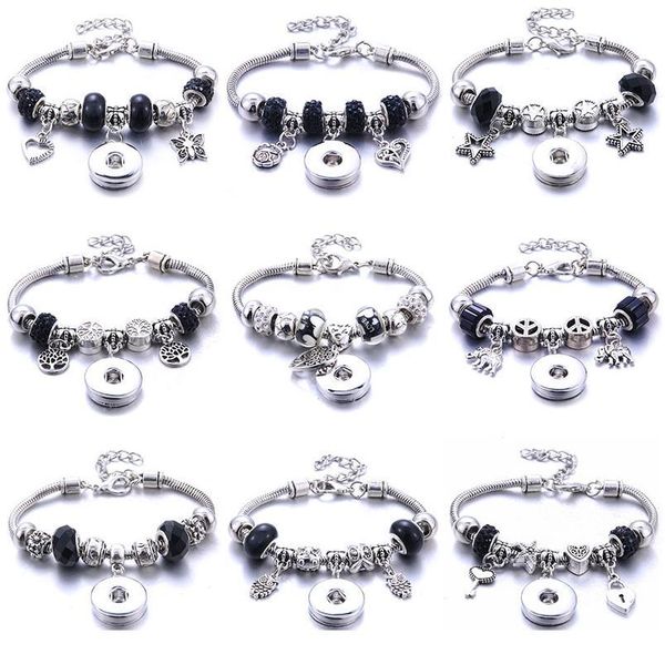 new black snap button bracelet lobster buckle snake chain bangles beaded snap bracelet fit 18mm snap buttons jllswz, Golden;silver
new black snap button bracelet lobster buckle snake chain bangles beaded snap bracelet fit 18mm snap buttons jllswz, Golden;silver