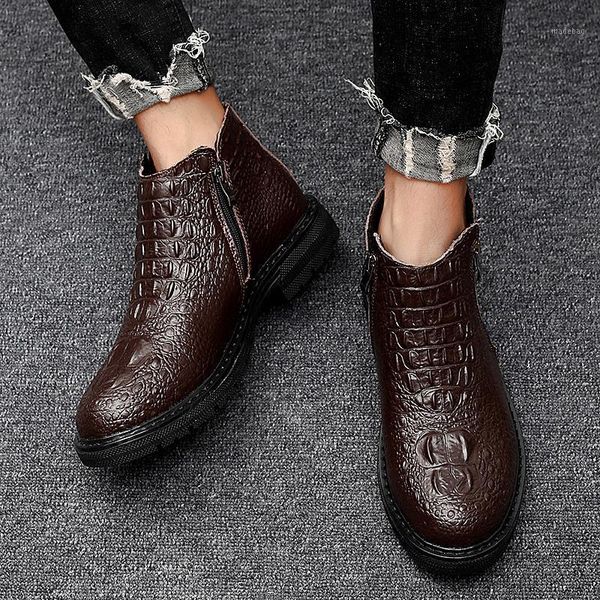 boots leather business men's autumn winter warm fur snow crocodile pattern men ankle shoes 38-461, Black
boots leather business men's autumn winter warm fur snow crocodile pattern men ankle shoes 38-461, Black