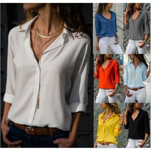 women clothing lapel shirts button long sleeve spring summer new fashion style pure colors casual shirts, White
women clothing lapel shirts button long sleeve spring summer new fashion style pure colors casual shirts, White