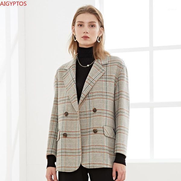 handsome classic plaid suit woolen jacket female korean version double-breasted autumn and winter double-sided woolen coat 20201, Black
handsome classic plaid suit woolen jacket female korean version double-breasted autumn and winter double-sided woolen coat 20201, Black