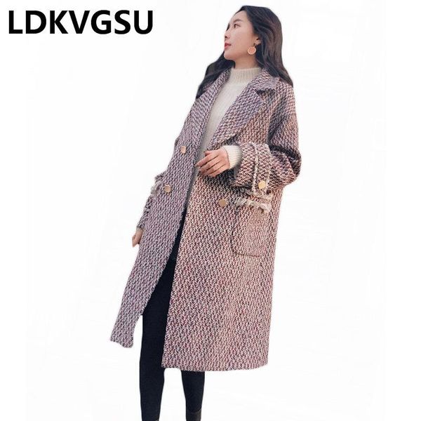 women's wool & blends woolen coat female houndstooth long section korean 2021 autumn winter thicken tassel loose plus size r359, Black
women's wool & blends woolen coat female houndstooth long section korean 2021 autumn winter thicken tassel loose plus size r359, Black