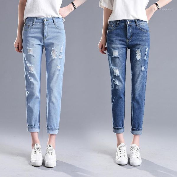broken hole large size jeans female spring and summer new korean version of light color loose thin nine pants straight pants al71, Blue
broken hole large size jeans female spring and summer new korean version of light color loose thin nine pants straight pants al71, Blue
