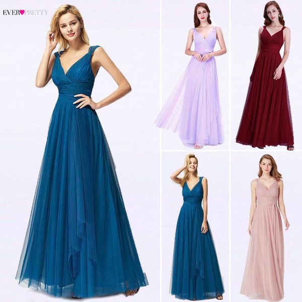 long evening dresses 2019 ever pretty ep07303od new fashion a line v neck tulle wedding party gowns robe longue1, White;black
long evening dresses 2019 ever pretty ep07303od new fashion a line v neck tulle wedding party gowns robe longue1, White;black