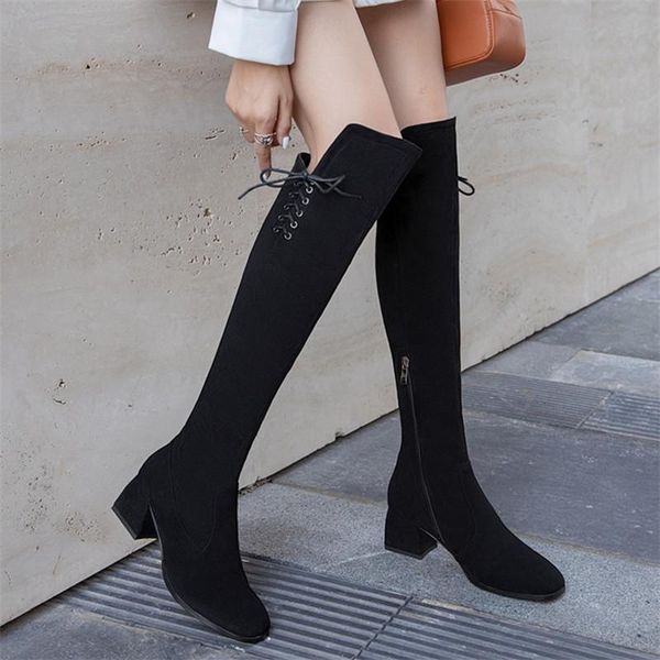 2021 thigh high boots for women's winter over knee boots women black slim warm shoes woman elastic botas altas mujer
2021 thigh high boots for women's winter over knee boots women black slim warm shoes woman elastic botas altas mujer