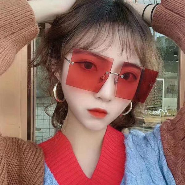 sunglasses oversized frameless square ladies 2021 fashion flat red blue transparent lenses men glasses, White;black
sunglasses oversized frameless square ladies 2021 fashion flat red blue transparent lenses men glasses, White;black