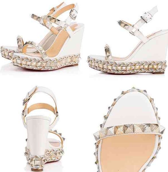 summer luxury designers sandals red bottom pyraclou spiked women's wedge ankle strap rivets slingback wedding ladies pumps eu34-42, Black
summer luxury designers sandals red bottom pyraclou spiked women's wedge ankle strap rivets slingback wedding ladies pumps eu34-42, Black