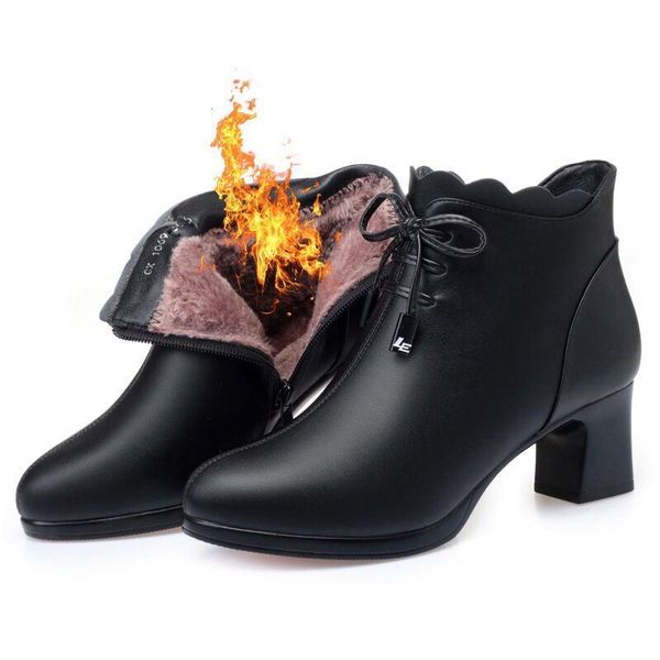 boots mother shoes cotton mid-heel 2021 autumn and winter plus velvet real cowhide short thick heel women's non-slip, Black
boots mother shoes cotton mid-heel 2021 autumn and winter plus velvet real cowhide short thick heel women's non-slip, Black