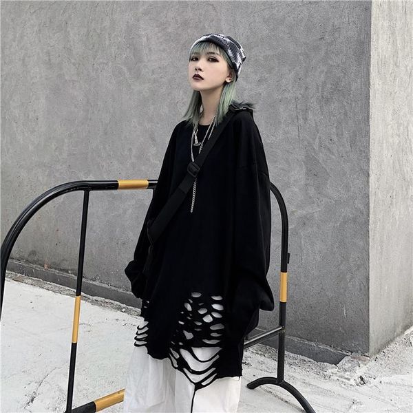 2020 dark wind hole bottoming shirt women's new harajuku long sleeve loose spring tide1, White
2020 dark wind hole bottoming shirt women's new harajuku long sleeve loose spring tide1, White